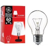 Лампа GE A1 E27 60W CL прозрачная