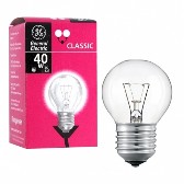 Лампа GE D1 E27 40W CL шар прозрачный