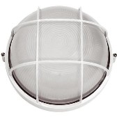 Светильник 100W (банник) круглый с решеткой белый