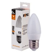 Лампа светодиодная С37 230В 6w(=60w) 3000К Е27 (свеча) "Прогресс"