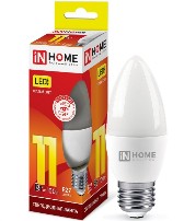 Лампа светодиодная С37 230В 11w(=100w) 3000К Е27 (свеча) inHome