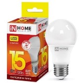 Лампа светодиодная А60 230В  15w(=135w) 3000К Е27 (колба) inHome