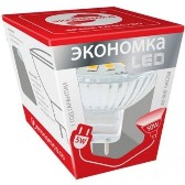 Лампа светодиодная 230В 5w(=50w) 3000К GU 5.3 с/защ.ст. Экономка