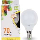 Лампа светодиодная G45 230В 7,5w(=70w) 3000К Е14 (шарик) ASD