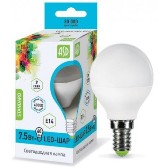 Лампа светодиодная G45 230В 7,5w(=70w) 4000К Е14 (шарик) ASD