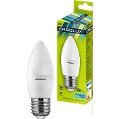 Лампа светодиодная С35 230В 5w(=45w) 4500К Е27 (свеча) Ergolux