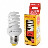 Лампа энерг. spiral 20W Е27 теплая Supra