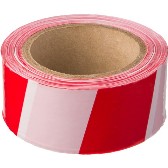Лента сигнальная (красно-белая) 50мм х 100м