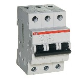 Выключатель-автомат 10А (3 полюса) SH203L евро (ABB)