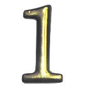 Номерок дверной "1" пластик h=55