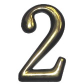 Номерок дверной "2" пластик h=55
