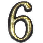 Номерок дверной "6" пластик h=55